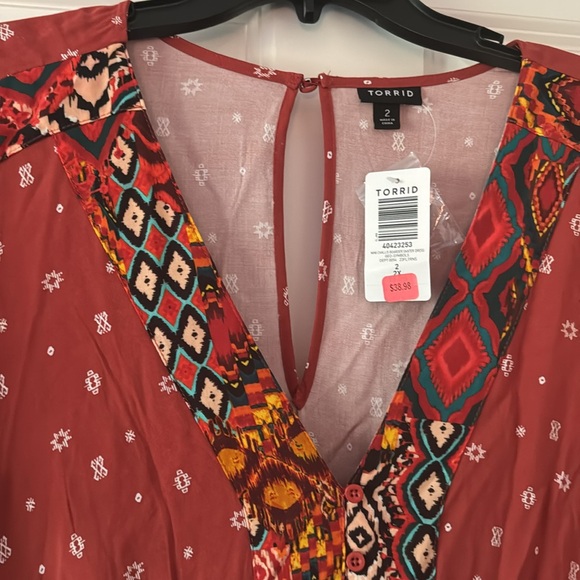 TORRID Mini Challis Boarder Skater Dress 2X NWT - Picture 5 of 7